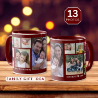 Create Your Own 13 Family Photo Collage Maroon