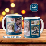 Create Your Own 13 Family Photo Collage Ocean Blue Coffee Mug<br><div class="desc">Unique photo collage mug to personalise with 13 photographs. Add your family name, year to make it exclusive.The 'family is everything' quote makes it  a special keepsake gift for holidays and special occasions.</div>