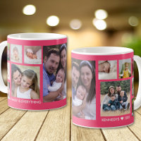 Create Your Own 13 Family Photo Collage Pink