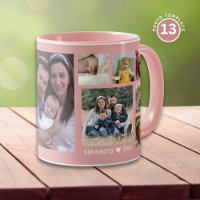Create Your Own 13 Family Photo Collage Pink