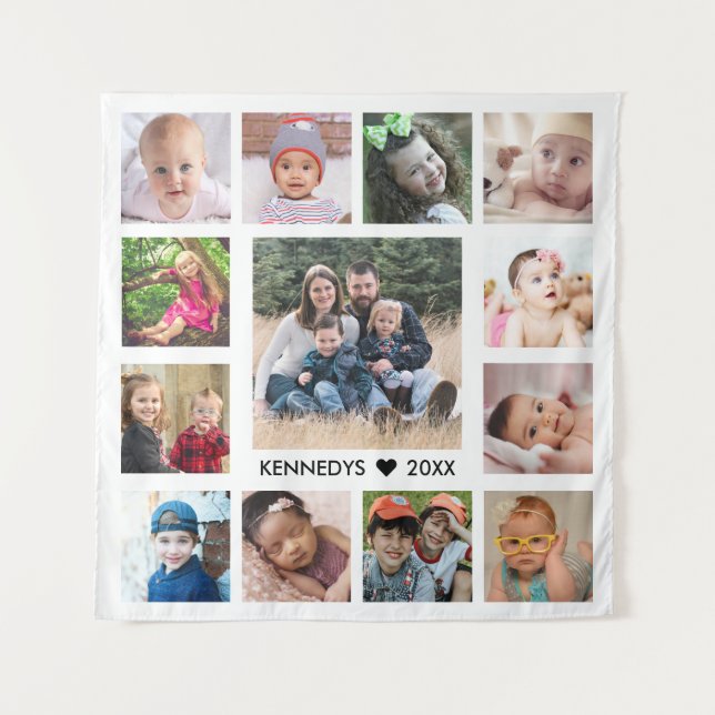 Create Your Own 13 Family Photo Collage   Tapestry (Front)