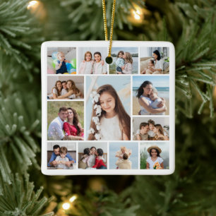 Create Your Own 13 Photo Collage Ceramic Ornament
