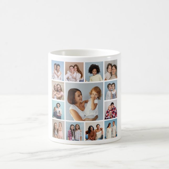 Create Your Own 13 Photo Collage Coffee Mug (Center)