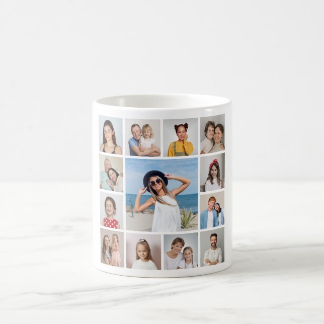 Create Your Own 13 Photo Collage Coffee Mug (Center)