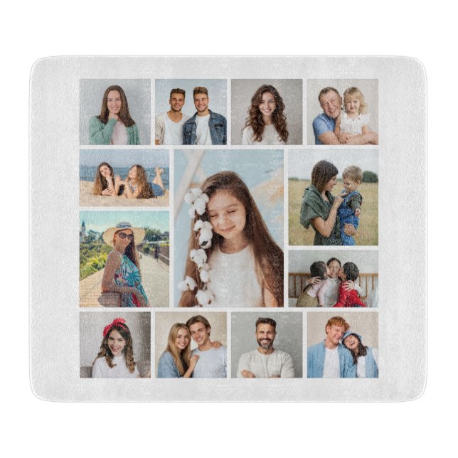 Create Your Own 13 Photo Collage Cutting Board (Front)