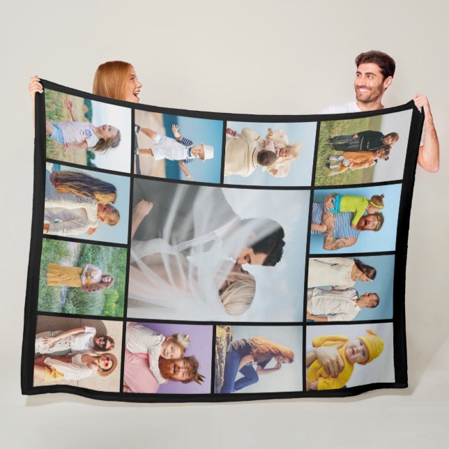 Create Your Own 13 Photo Collage Fleece Blanket (In Situ)