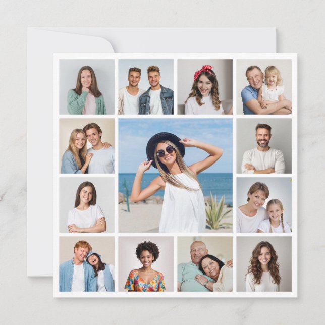 Create Your Own 13 Photo Collage Greeting Card (Front)