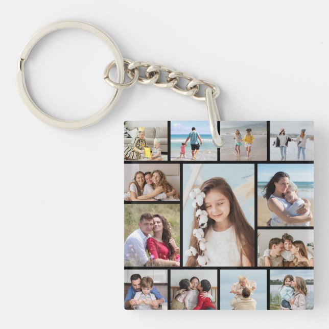 Create Your Own 13 Photo Collage Key Ring (Front)