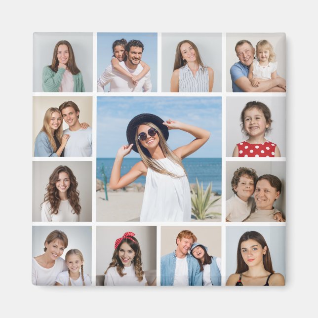 Create Your Own 13 Photo Collage Magnet (Front)