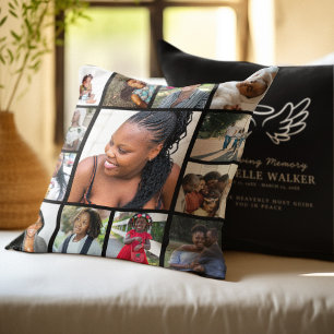 Create Your Own 13 Photo Collage Memorial Funeral Cushion