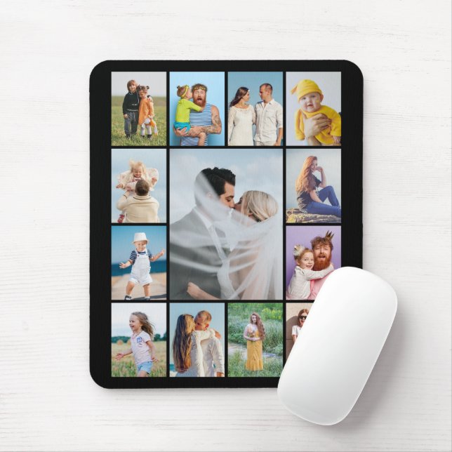 Create Your Own 13 Photo Collage Mouse Mat (With Mouse)