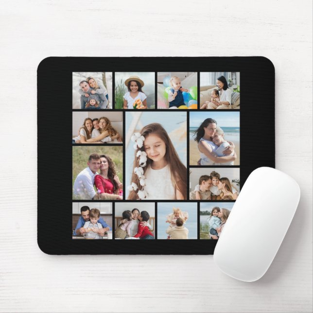 Create Your Own 13 Photo Collage Mouse Mat (With Mouse)