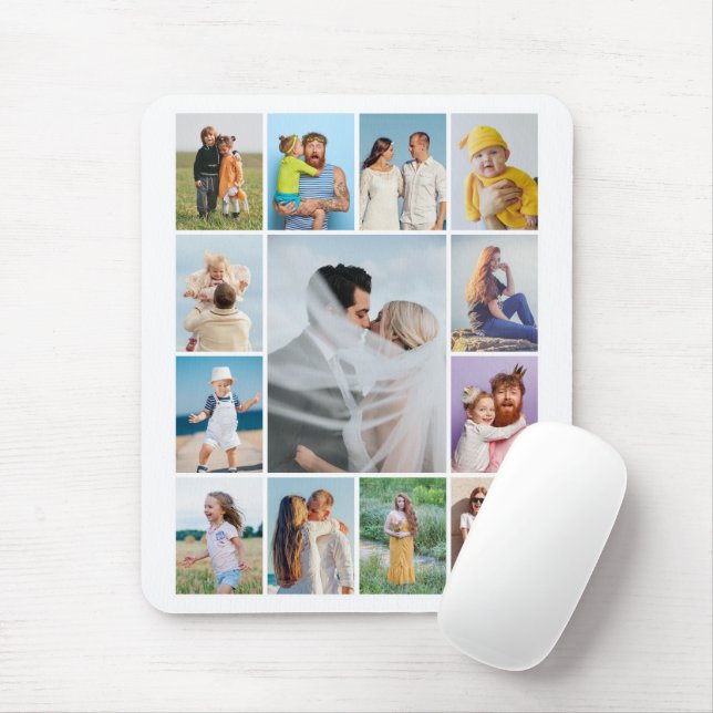 Create Your Own 13 Photo Collage Mouse Mat (With Mouse)