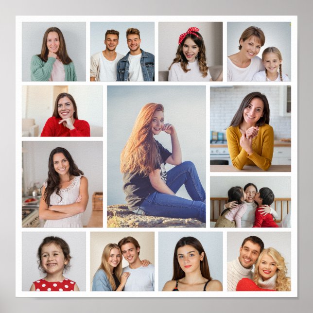 Create Your Own 13 Photo Collage Poster (Front)