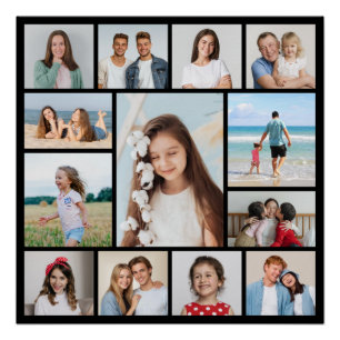 Create Your Own 13 Photo Collage Poster