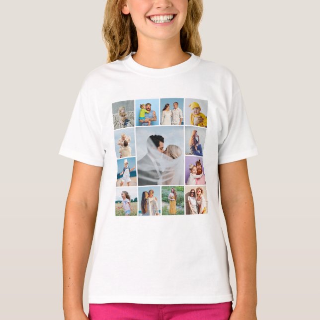 Create Your Own 13 Photo Collage T-Shirt (Front)
