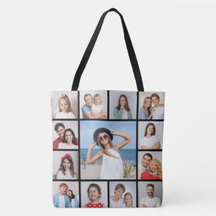 Create Your Own 13 Photo Collage Tote Bag