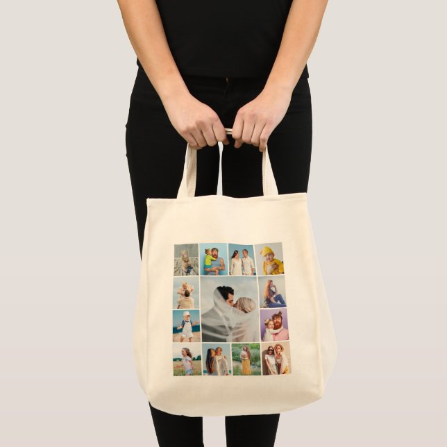 Create Your Own 13 Photo Collage Tote Bag (Front (Product))