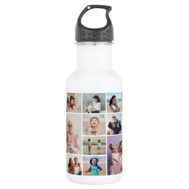 Create Your Own 14 Photo Collage 532 Ml Water Bottle (Front)