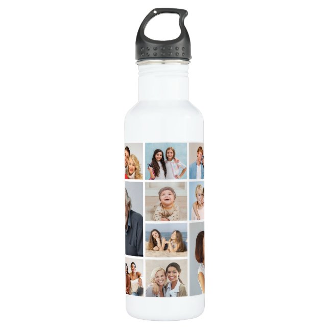 Create Your Own 14 Photo Collage 710 Ml Water Bottle (Front)