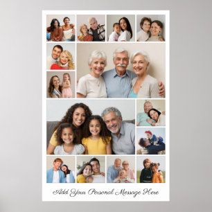 Create Your Own 14 Photo Collage Add Your Greeting Poster