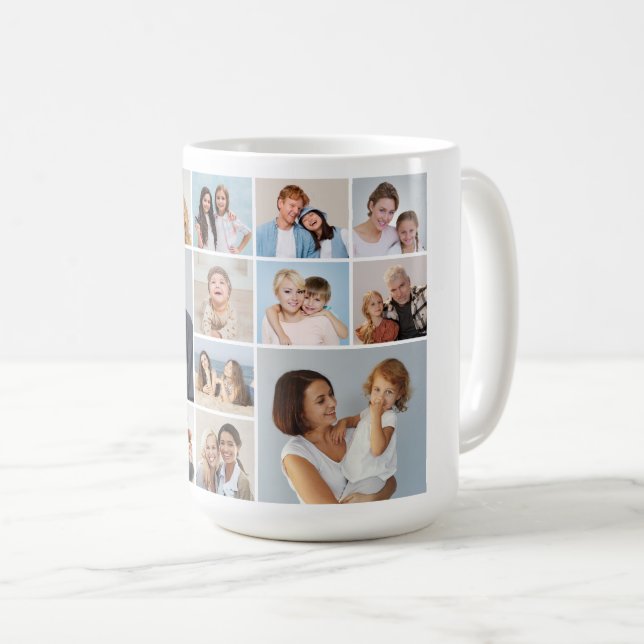 Create Your Own 14 Photo Collage Coffee Mug (Front Right)