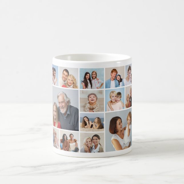 Create Your Own 14 Photo Collage Coffee Mug (Center)