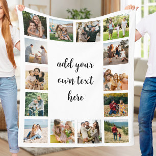 Create Your Own 14 Photo Collage Fleece Blanket