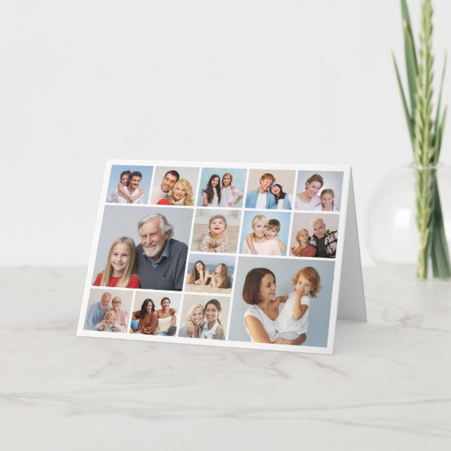 Create Your Own 14 Photo Collage Greeting Card (Front)