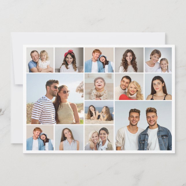 Create Your Own 14 Photo Collage Greeting Card (Front)