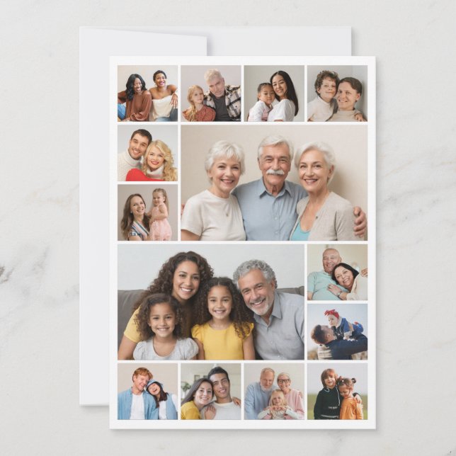 Create Your Own 14 Photo Collage Greeting Card (Front)