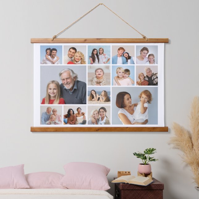 Create Your Own 14 Photo Collage Hanging Tapestry (Bedroom)