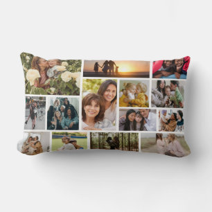 Create Your Own 14 Photo Collage Photo Block Lumbar Cushion