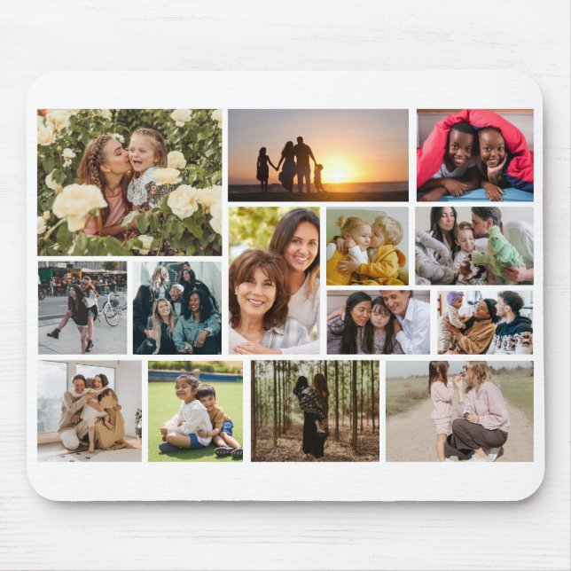 Create Your Own 14 Photo Collage Photo Block Mouse Mat (Front)