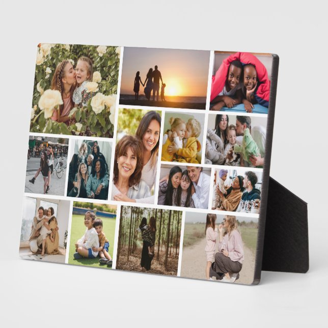 Create Your Own 14 Photo Collage Photo Block Plaque (Side)
