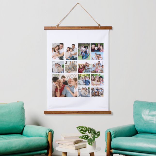 Create Your Own 14 Photo Collage Poster Hanging Tapestry (Living Room)