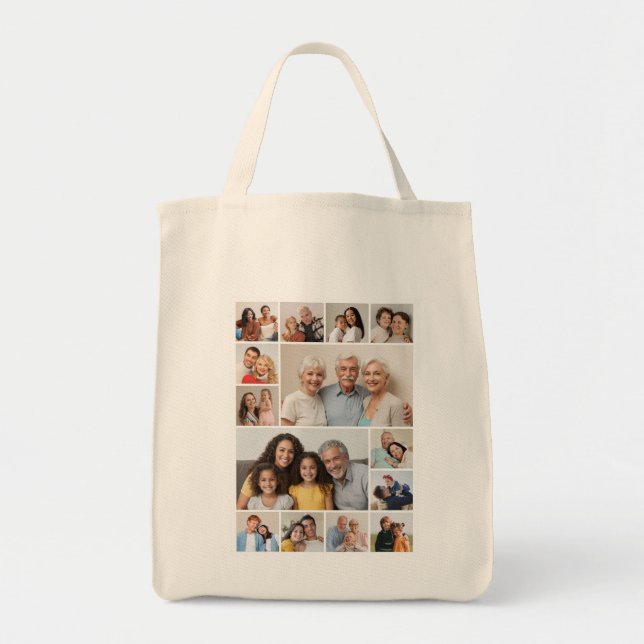 Create Your Own 14 Photo Collage Tote Bag (Front)