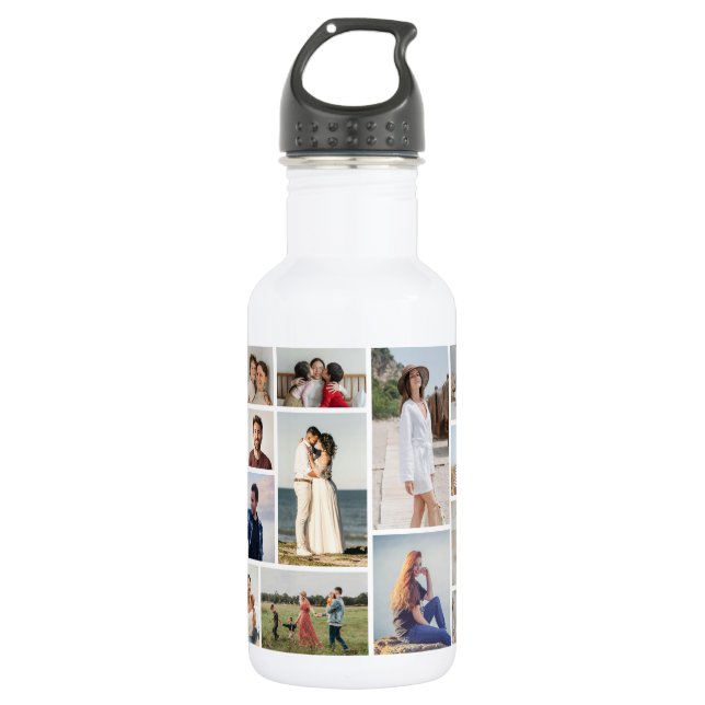 Create Your Own 15 Photo Collage 532 Ml Water Bottle (Front)
