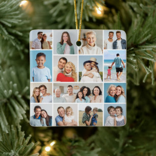 Create Your Own 15 Photo Collage Ceramic Ornament