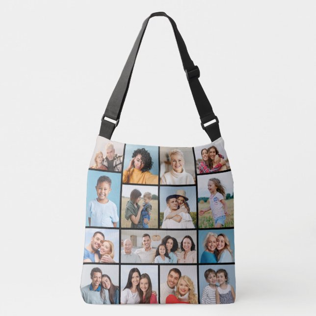 Create Your Own 15 Photo Collage  Crossbody Bag (Front)