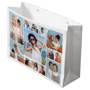 Create Your Own 15 Photo Collage Editable Colour Large Gift Bag