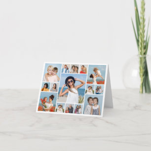 Create Your Own 15 Photo Collage Editable Colour Note Card