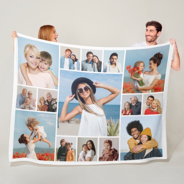 Create Your Own 15 Photo Collage  Fleece Blanket (In Situ)