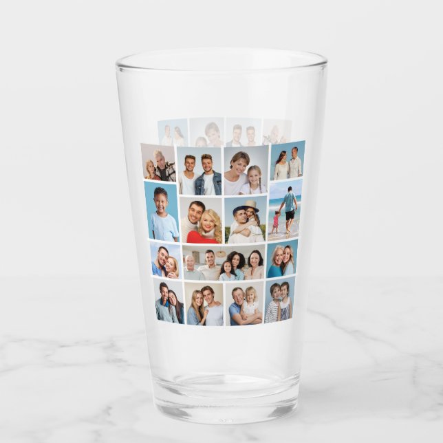 Create Your Own 15 Photo Collage Glass (Front)