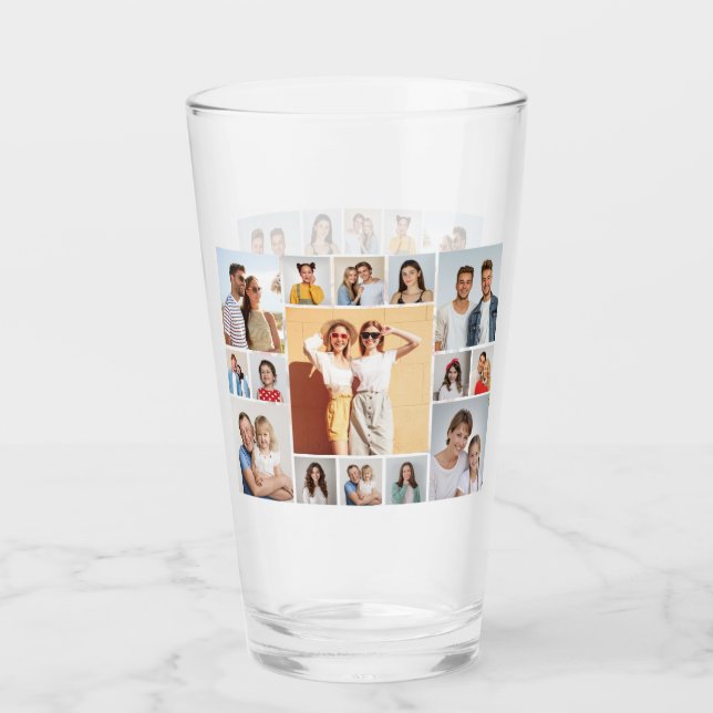 Create Your Own 15 Photo Collage  Glass (Front)