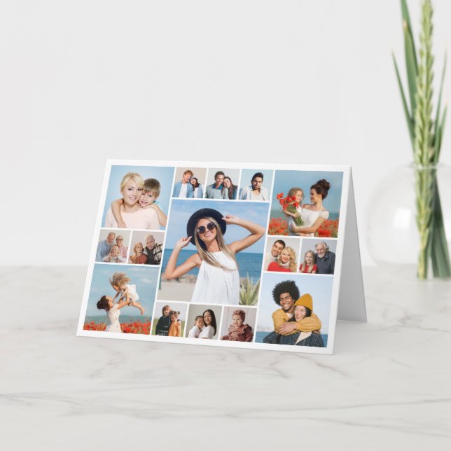 Create Your Own 15 Photo Collage Greeting Card (Front)