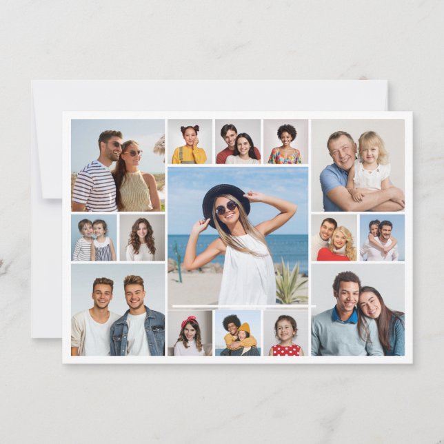 Create Your Own 15 Photo Collage Greeting Card (Front)
