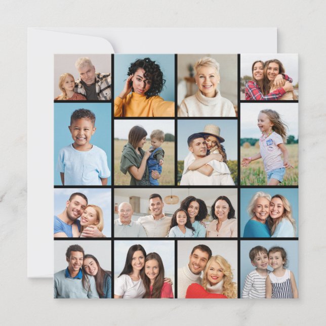 Create Your Own 15 Photo Collage Greeting Card (Front)