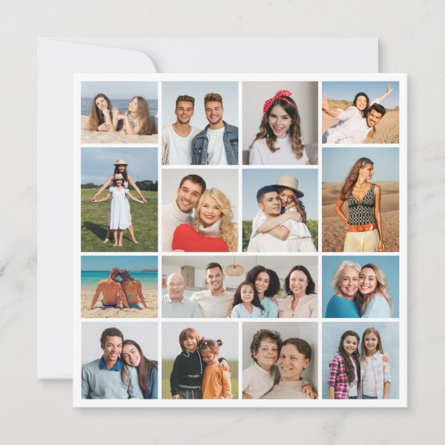 Create Your Own 15 Photo Collage Greeting Card (Front)