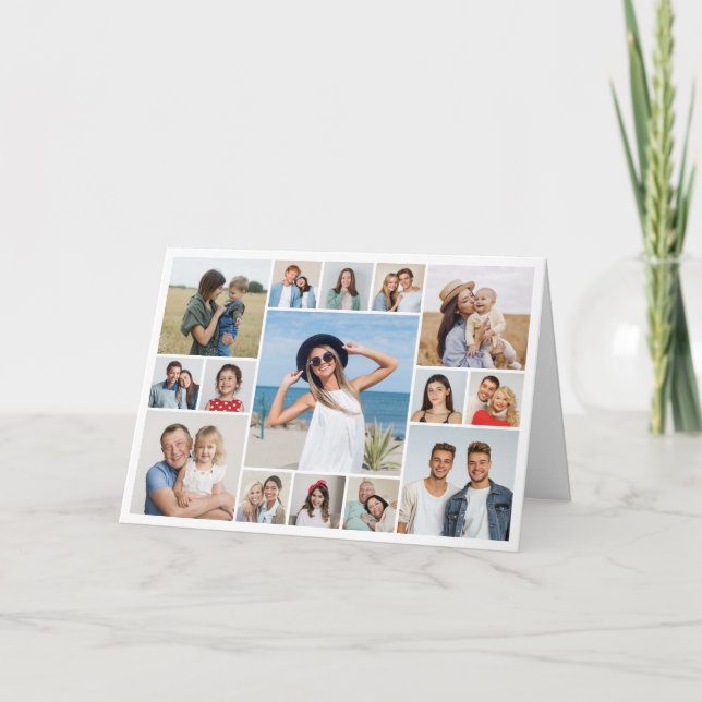 Create Your Own 15 Photo Collage Greeting Card (Front)